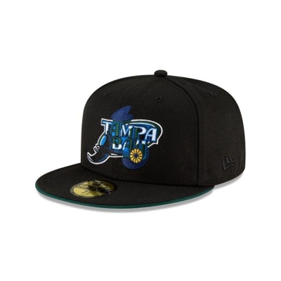 Blue Tampa Bay Rays Hat - New Era MLB Double Logo 59FIFTY Fitted Caps USA4615028